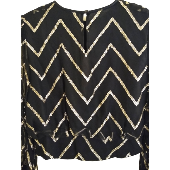 Vtg Metallic Dress Blouse - Picture 7 of 10